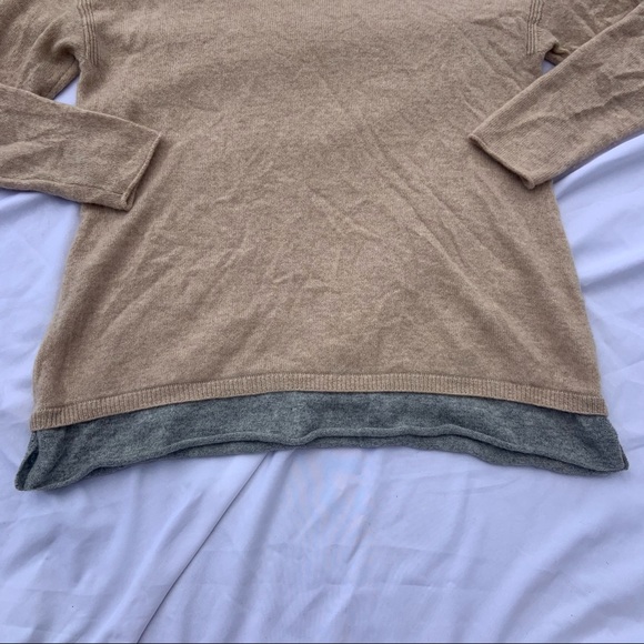 Joie 100% Cashmere Dewberry Tan and Grey Sweater - Picture 6 of 9